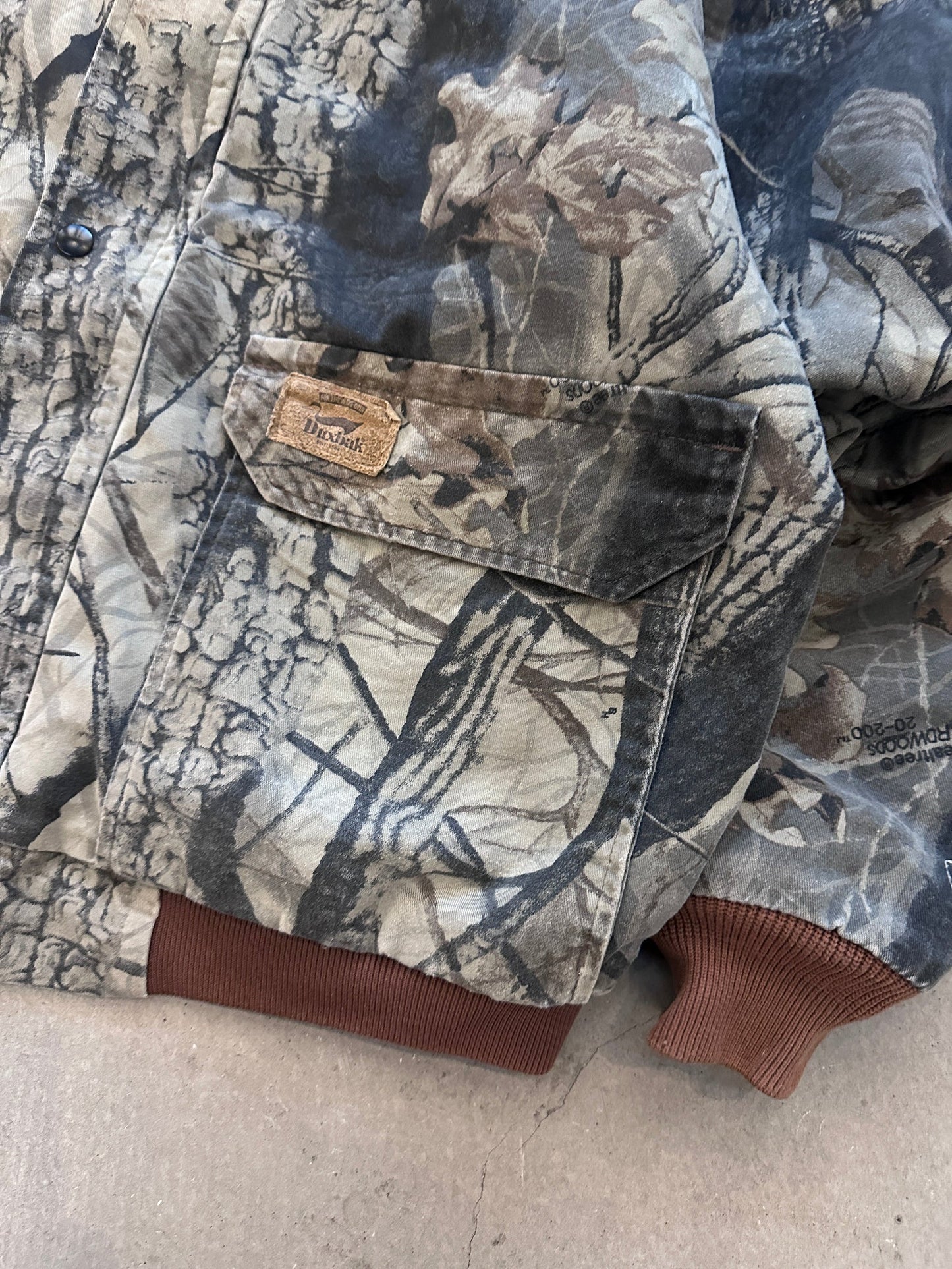 1990’s Duxbak RealTree Lined Jacket - XL | Camouflage, Red