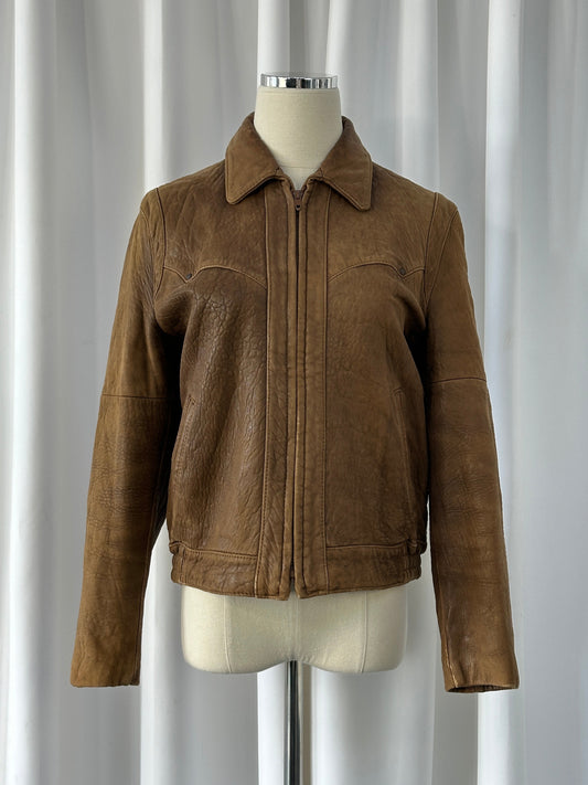 USA Vintage 1980s Leather Bomber Jacket - XS/S