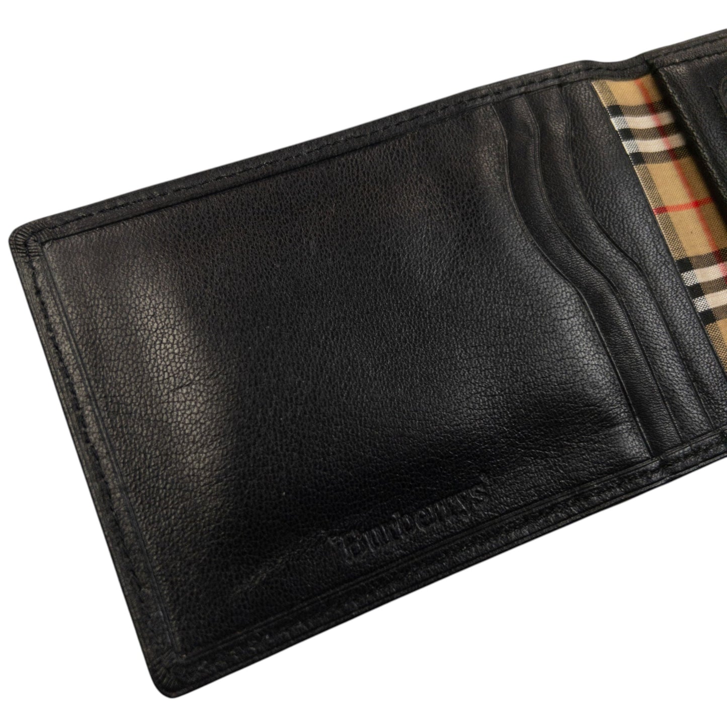 Vintage 90s Burberry Leather Card Holder | O/S, Black