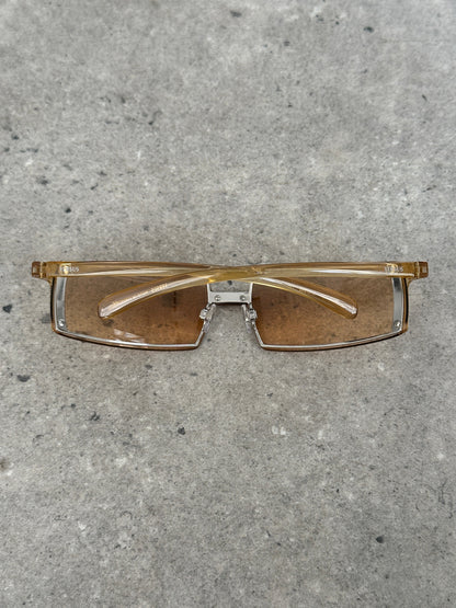 Versace Versus 1990s Rimless Rectangular Logo Sunglasses
