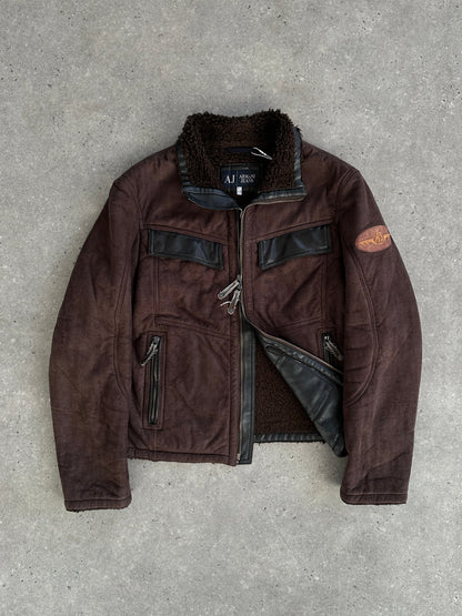 Armani Jeans Double Zip Faux Suede Jacket - M/L