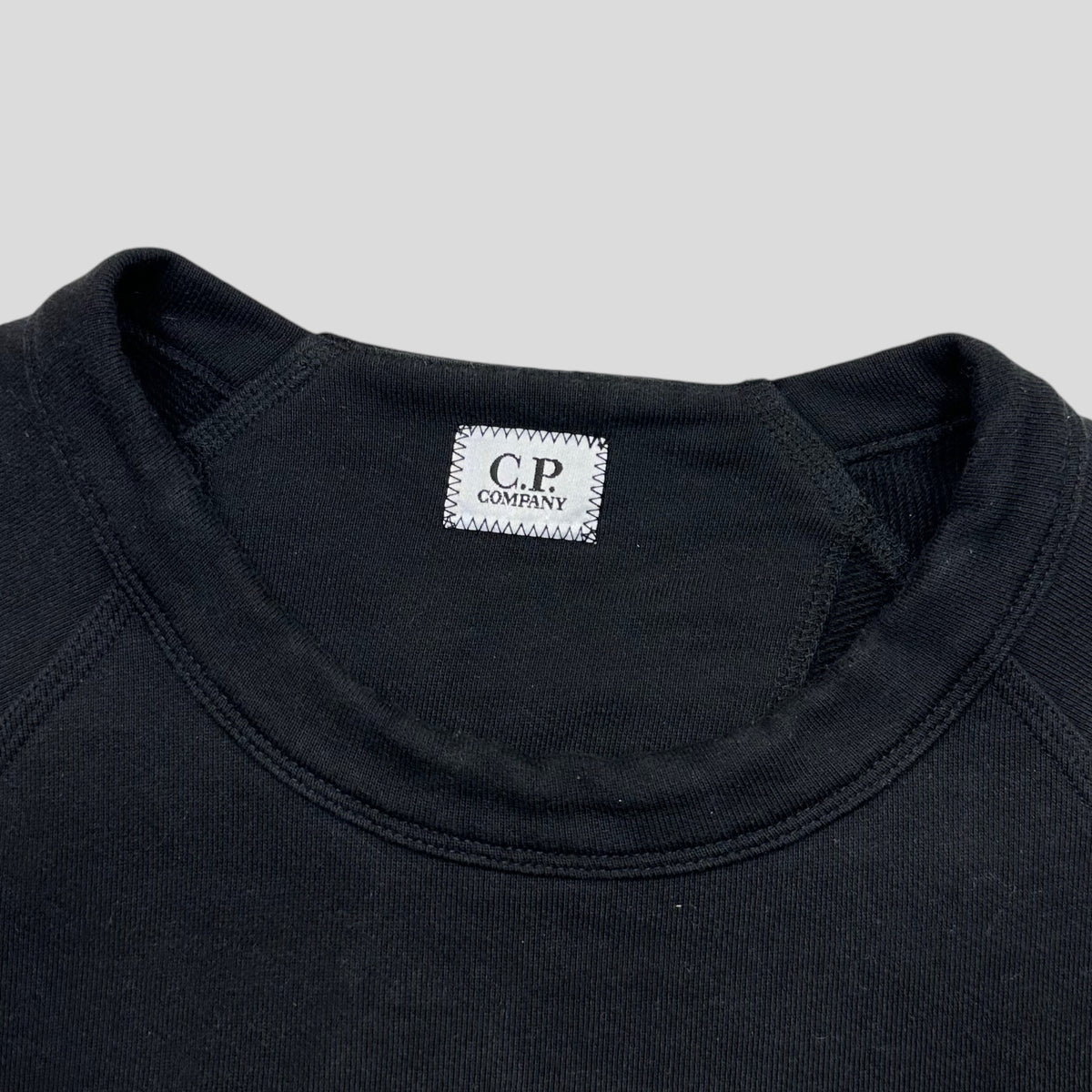 CP Company AW21 Nylon Panelled Lens Double Pocket Crewneck - M/L | Medium, Black