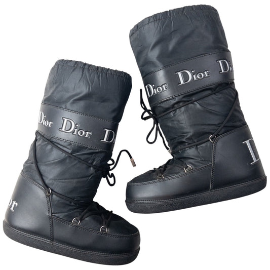 Vintage 2004 Dior By John Galliano Snow Boots Womens Size UK 5-7 | ONE SIZE, Black
