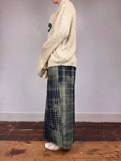 Comme des Garçons S/S 1992 check tie dye wrap trousers | Green, Green