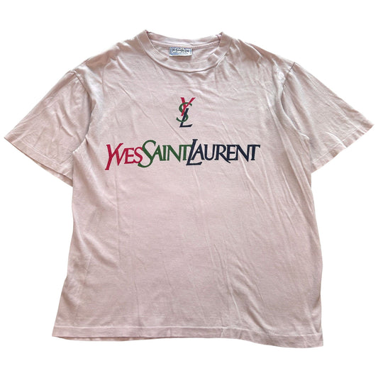 Vintage YSL Yves Saint Laurent Spellout T Shirt Woman's Size M