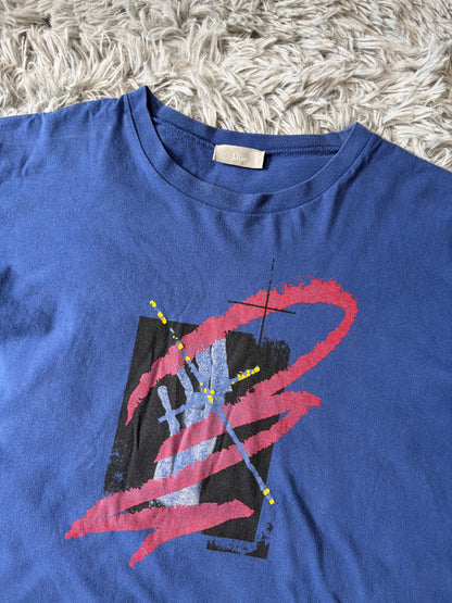 Dior Homme 2023 Graffiti Brushstroke Graphic T-shirt - L | O/S, Blue