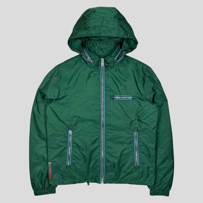 Prada Milano 2015 Emerald Contrast Zip Nylon Windbreaker - Known Source