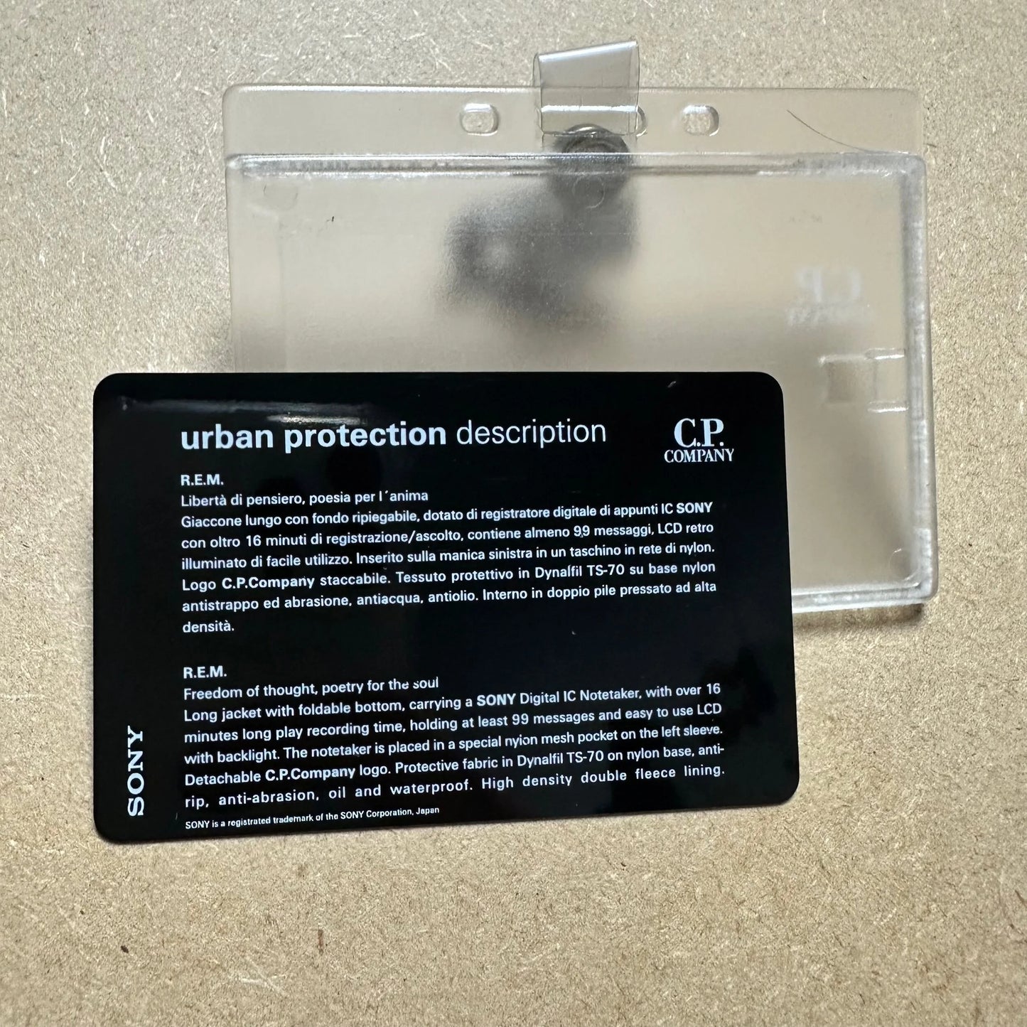 A/W 1999 Matt Black C.P. COMPANY Urban Protection R.E.M Jacket