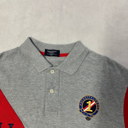 Hackett Polo In Red & Grey ( L )