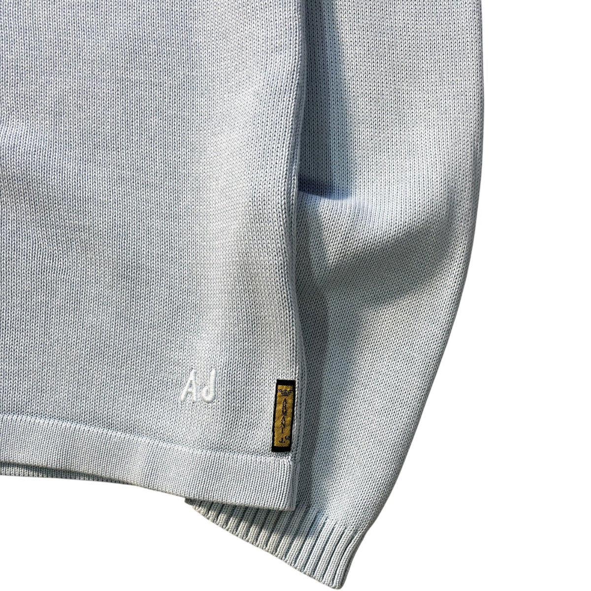 Armani Jeans 00’s Baby Blue Cotton Knit Jumper M | Medium, Multicoloured