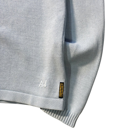 Armani Jeans 00’s Baby Blue Cotton Knit Jumper M | Medium, Multicoloured
