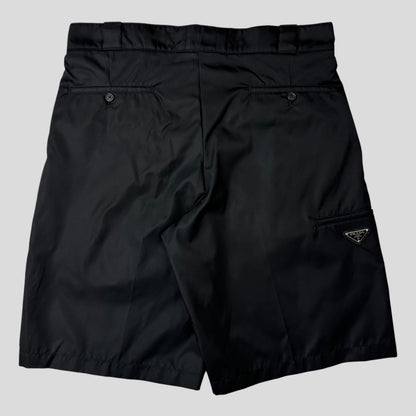Prada Milano 2023 Re-nylon Plaque Logo Bermuda Shorts - L | Default Title, Black