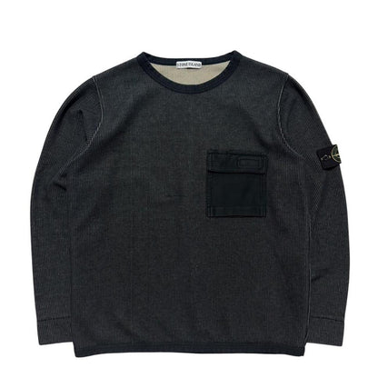 Stone Island Spring/Summer 1999 Ribbed Crewneck | Large, Black