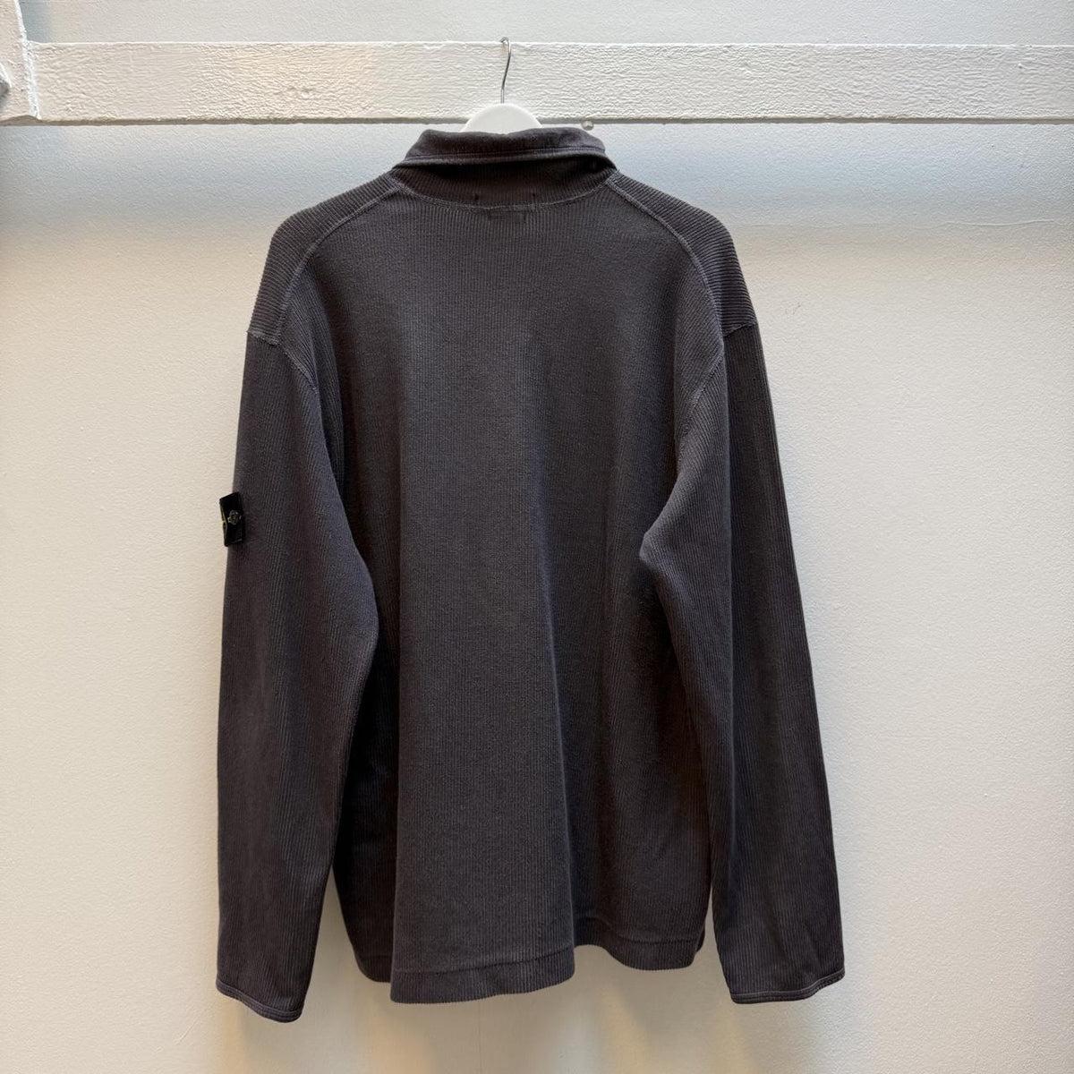 Early 00’s Stone Island Ribbed Knit Jumper (XL) | Extra Large, Charcoal