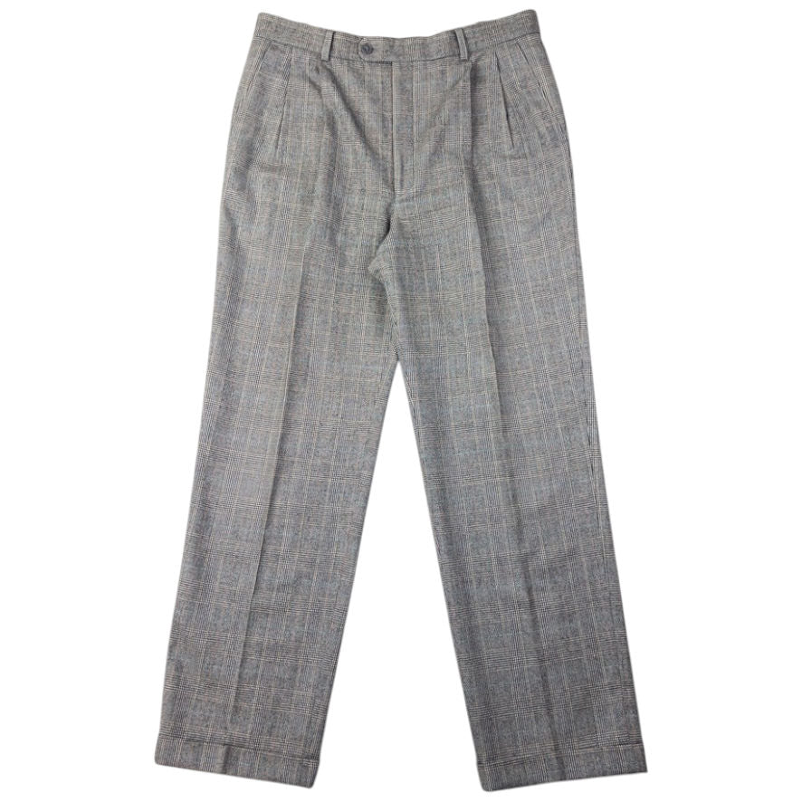 Vintage YSL Yves Saint Laurent Checkered Jacket & Trousers Suit Set Size XL