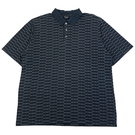 Vintage 2000s Burberry Monogram Polo Shirt Size L | Large, Navy