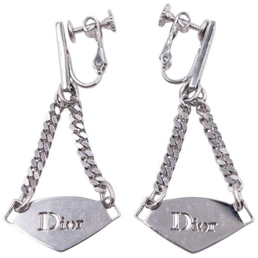 Vintage 2000s Dior By John Galliano Silver Clip-On Earrings | O/S, Grey
