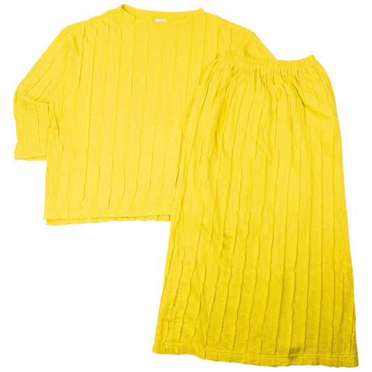 Vintage Hai Sporting Gear By Issey Miyake Top & Skirt Set Womens Size M | Medium, Yellow