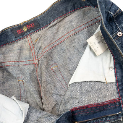 Vintage Oniarai Embroidered Devil Japanese Denim Jeans Size W38