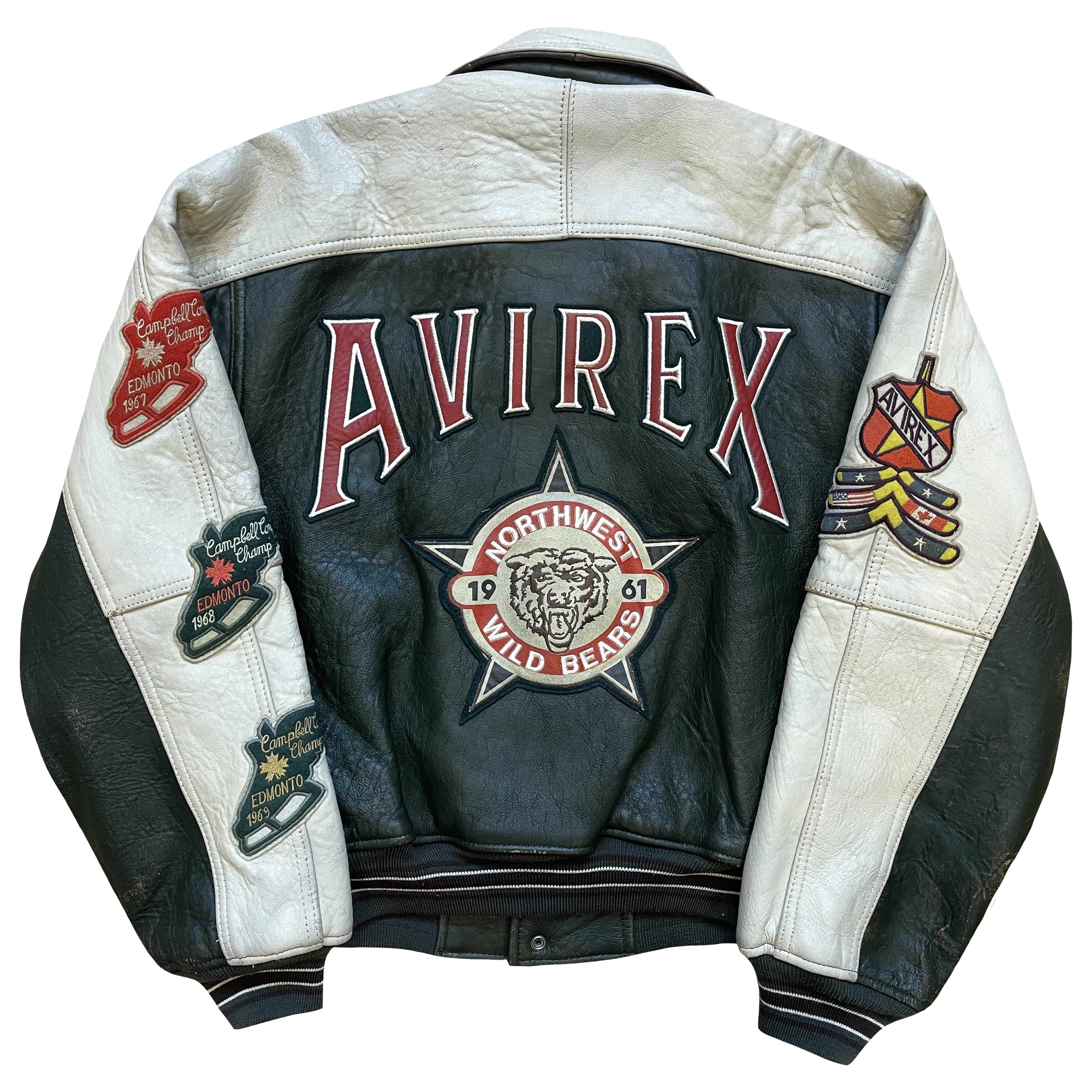 Avirex Wild Bears Leather Varsity Jacket - S – Known Source