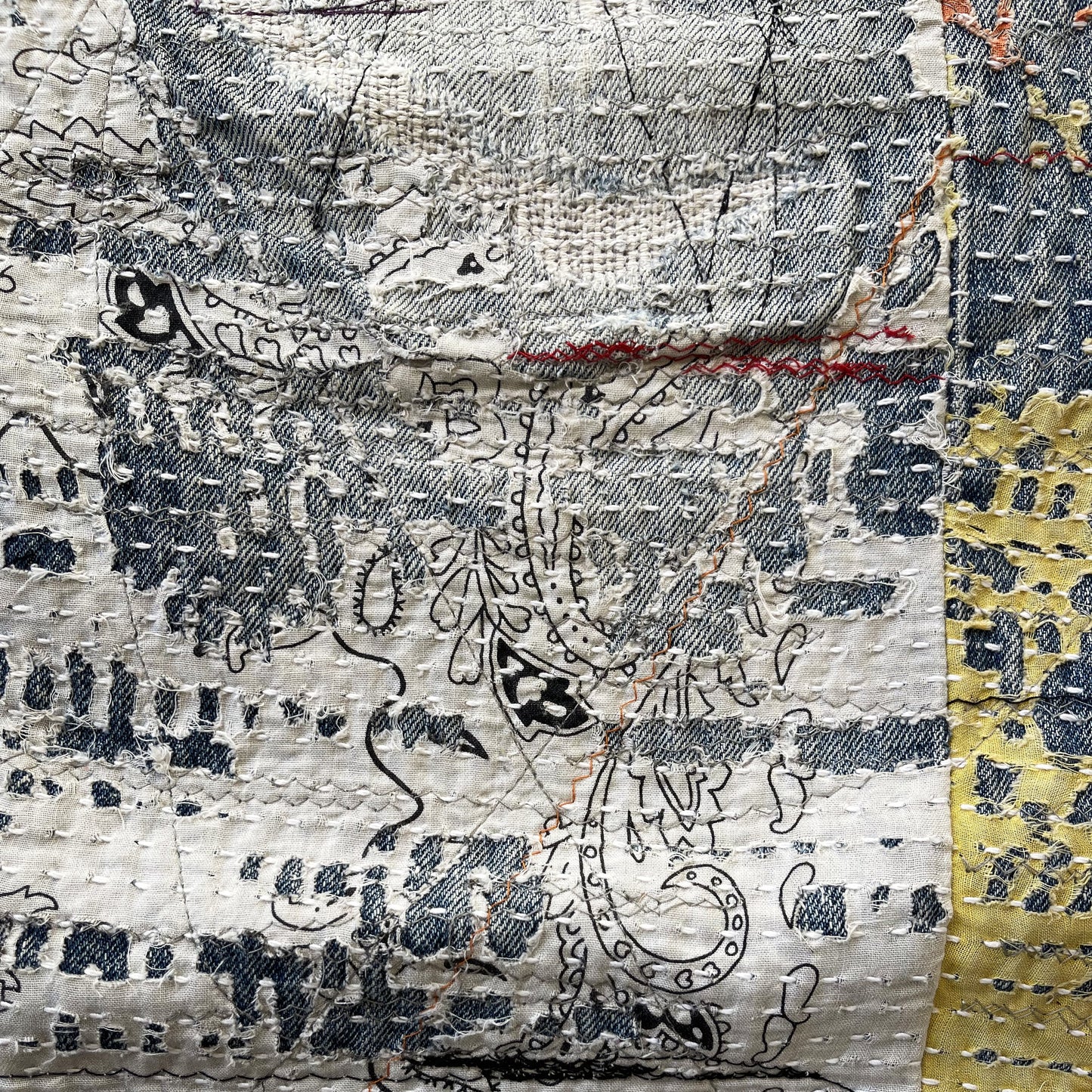 Boro Bandana Sashiko Distressed Jeans - W30"