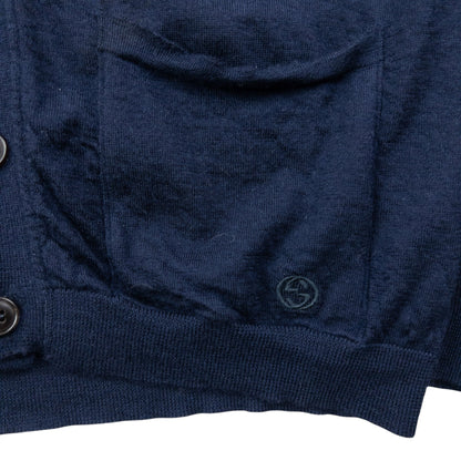 Vintage 2000s Gucci Lightweight Cashmere Cardigan Size S | Small, Navy