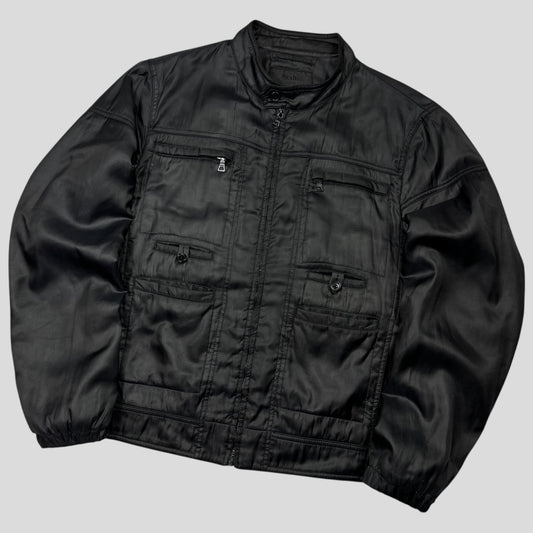 Prada Milano 2009 Inside-out Soft Polyester Moto Bomber Jacket - IT50 (M) | Default Title, Black