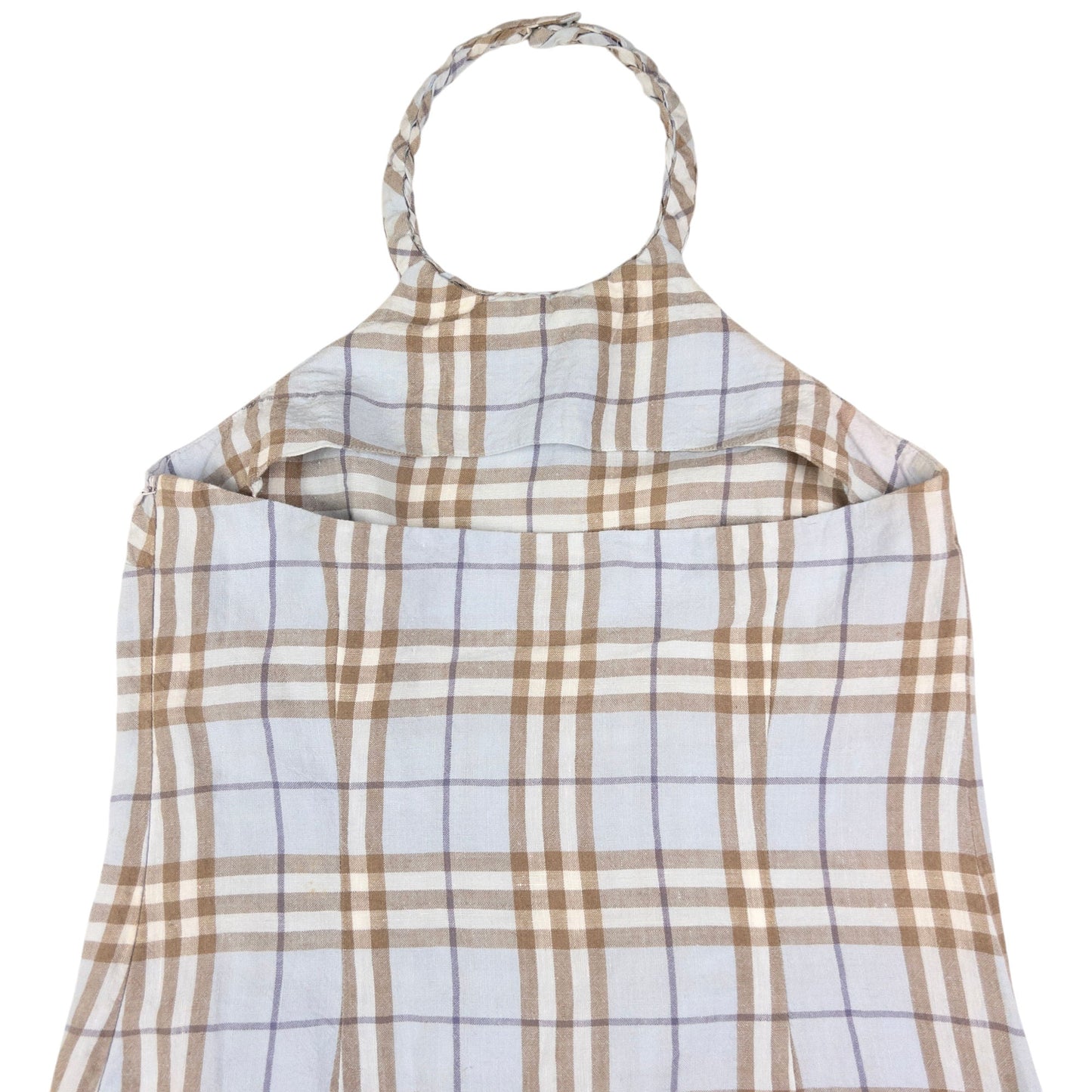 Vintage Burberry Nova Check Halter Dress Womens Size M