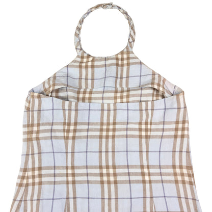 Vintage Burberry Nova Check Halter Dress Womens Size M