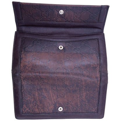 Vintage 2000s Gucci Monogram Leather Purse | O/S, Brown