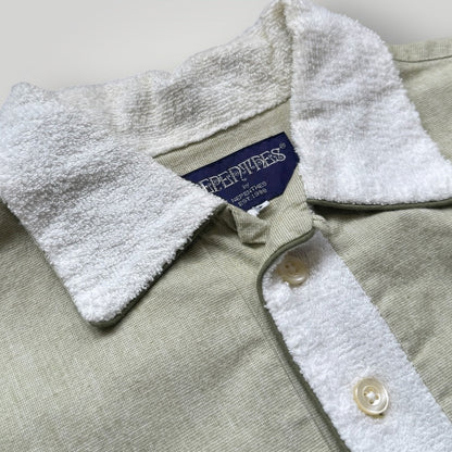 Nepenthes Brushed Cotton Towelling Collar Polo Shirt S/M