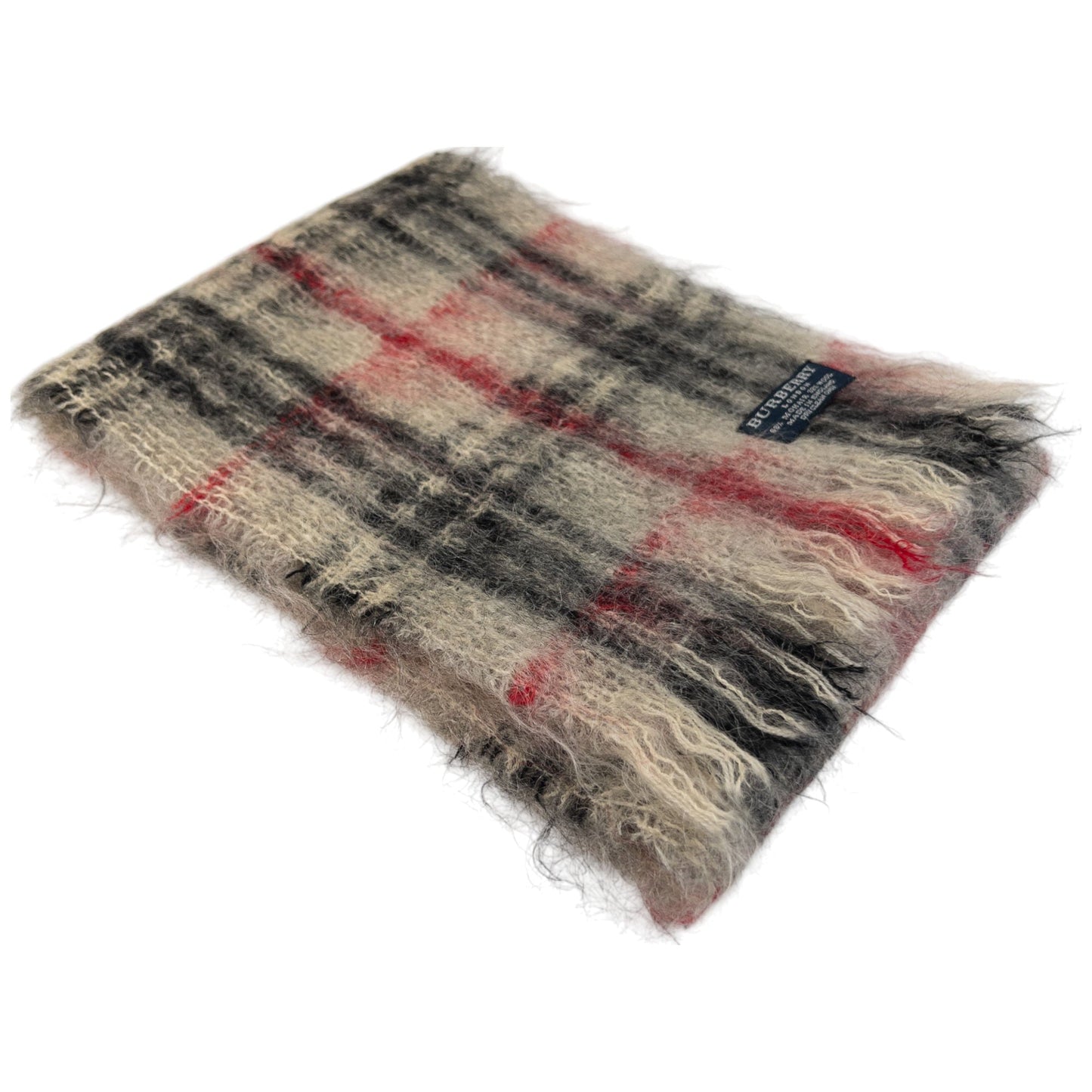 Vintage Burberry Nova Check Mohair Scarf