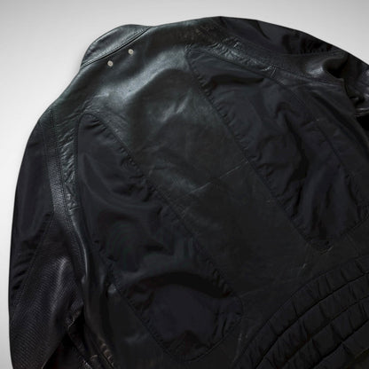 Hugo Boss Orange Nylon & Leather Panel Biker Jacket (2000s)