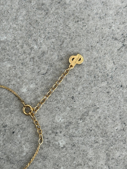 Christian Dior 1990s 16” Gold Plated CD Logo Pendant Necklace