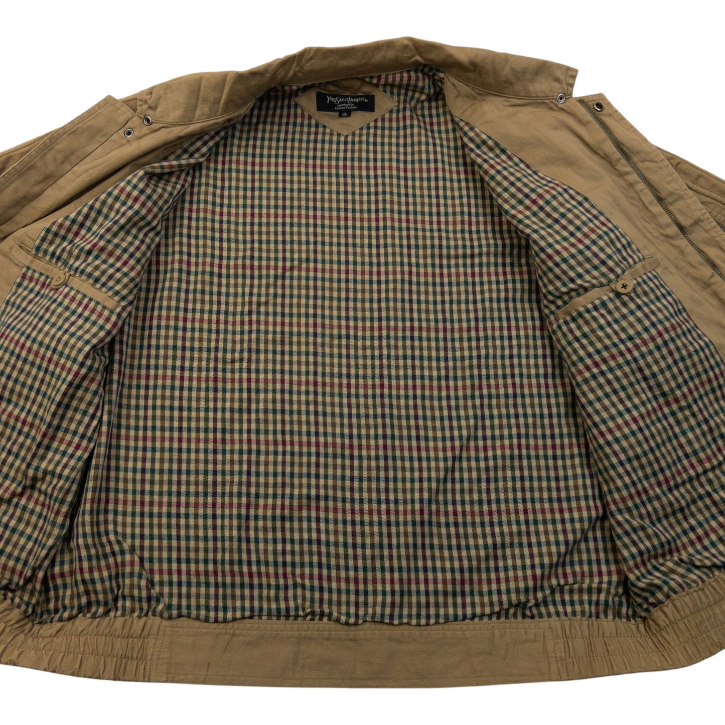 Vintage 90s YSL Yves Saint Laurent Harrington Jacket Size S | Small, Beige