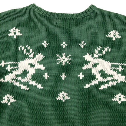 Vintage 90s Polo Ralph Lauren Knitted Skiing Jumper Size S | Small, Green