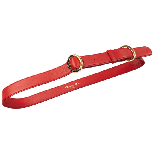 Vintage 90s Dior Leather Belt Size W26 | O/S, Gold