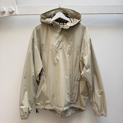 Burberry Vintage 2000s Nylon Hooded Smock – Beige (XL) | Extra Large, Beige