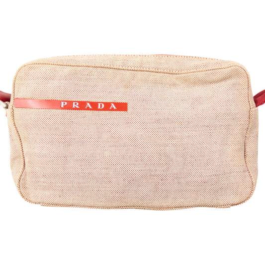 Vintage 1999 Prada Sport Canvas Crossbody Bag | O/S, Beige