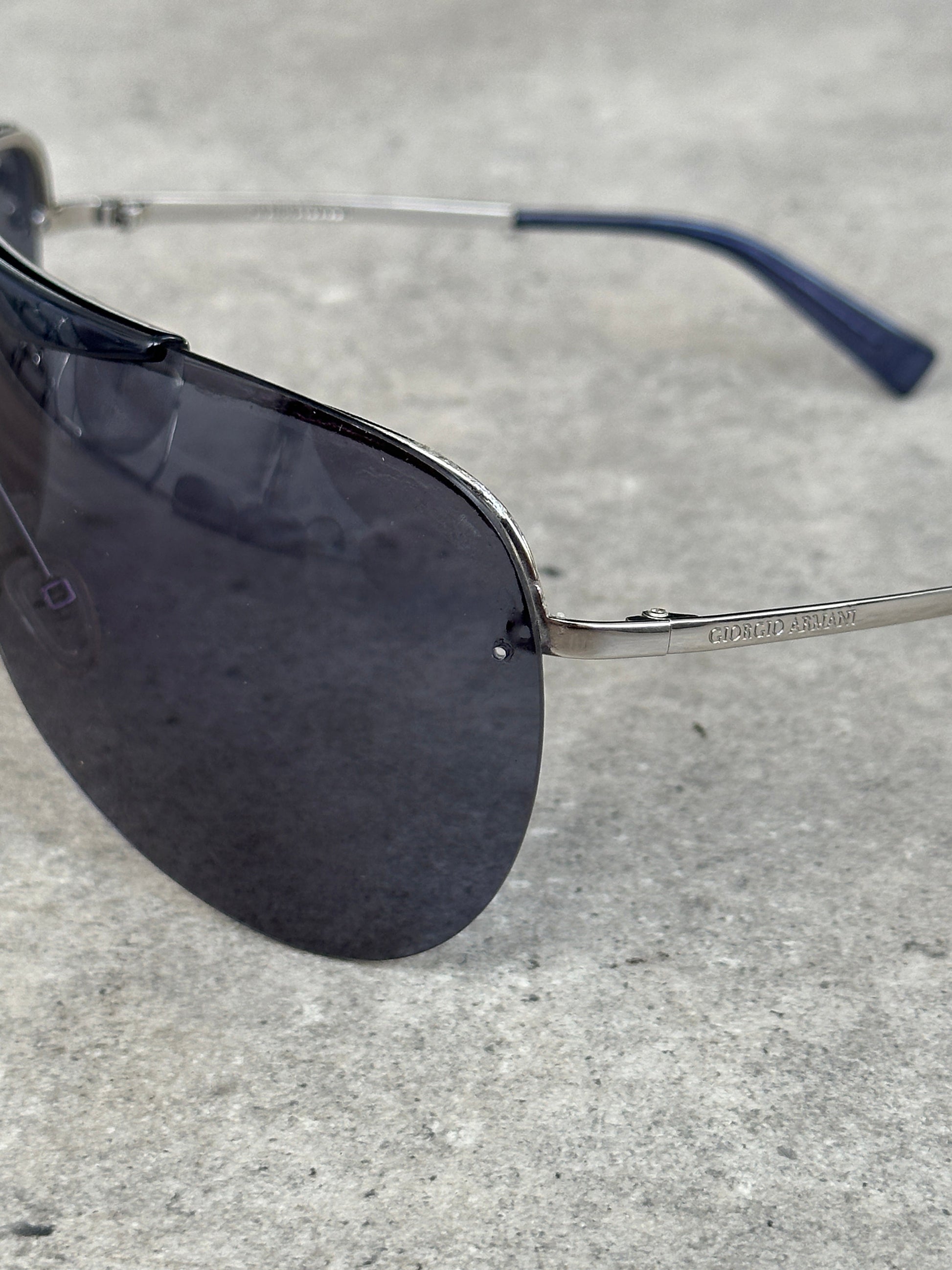 Giorgio Armani 2000s Oversized Shield Rimless Sunglasses