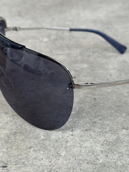 Giorgio Armani 2000s Oversized Shield Rimless Sunglasses