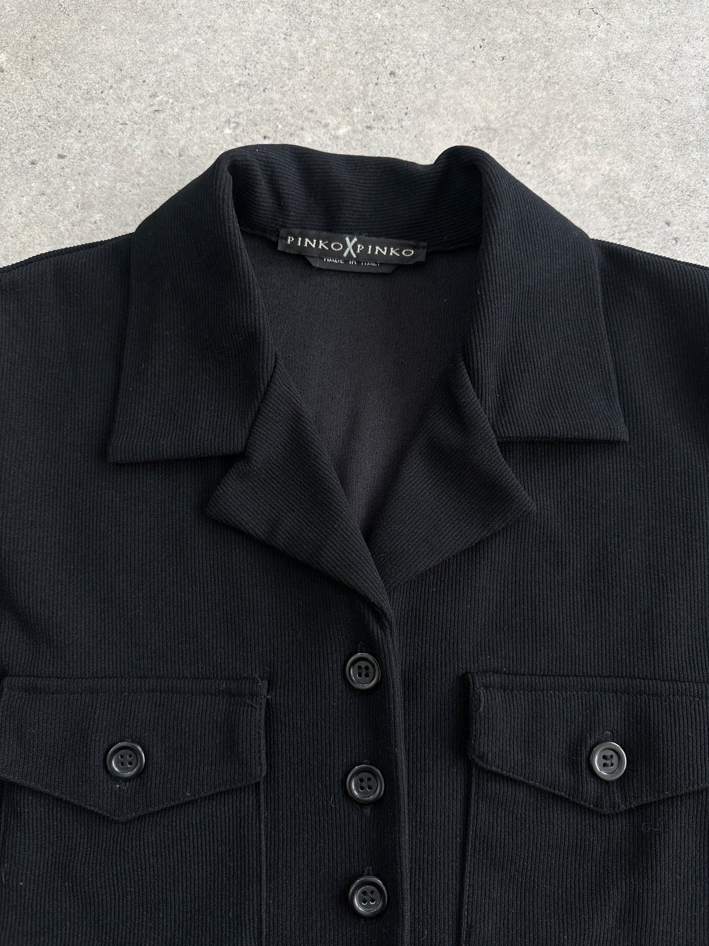 Italian Vintage Fitted Ribbed Shirt - S