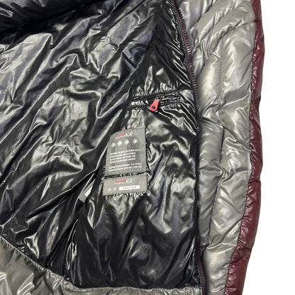 Duvetica Square Stitch Puffer Jacket In Grey & Burgundy ( S )