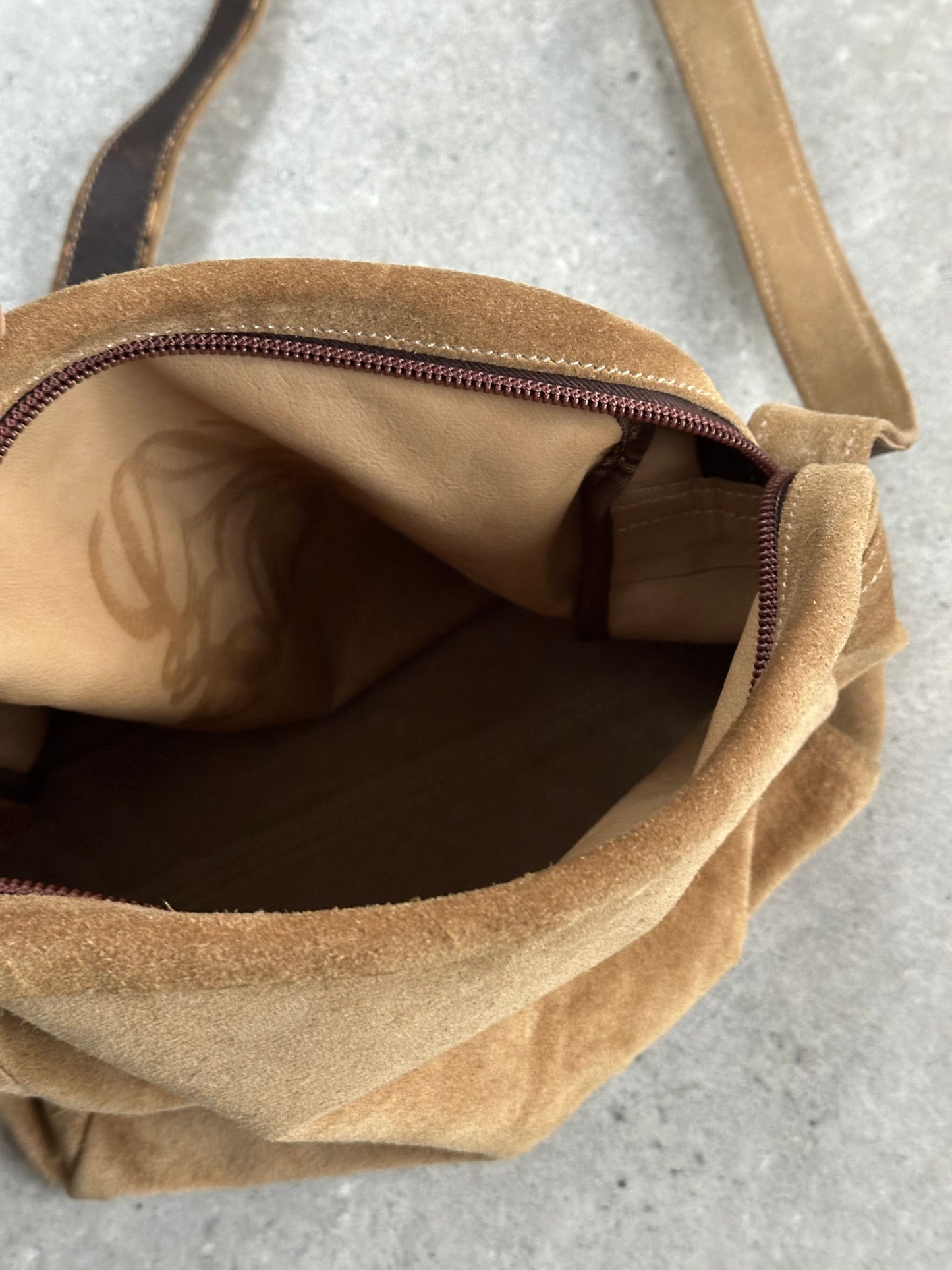 Loewe 1990s Suede Anagram Crossbody Bag