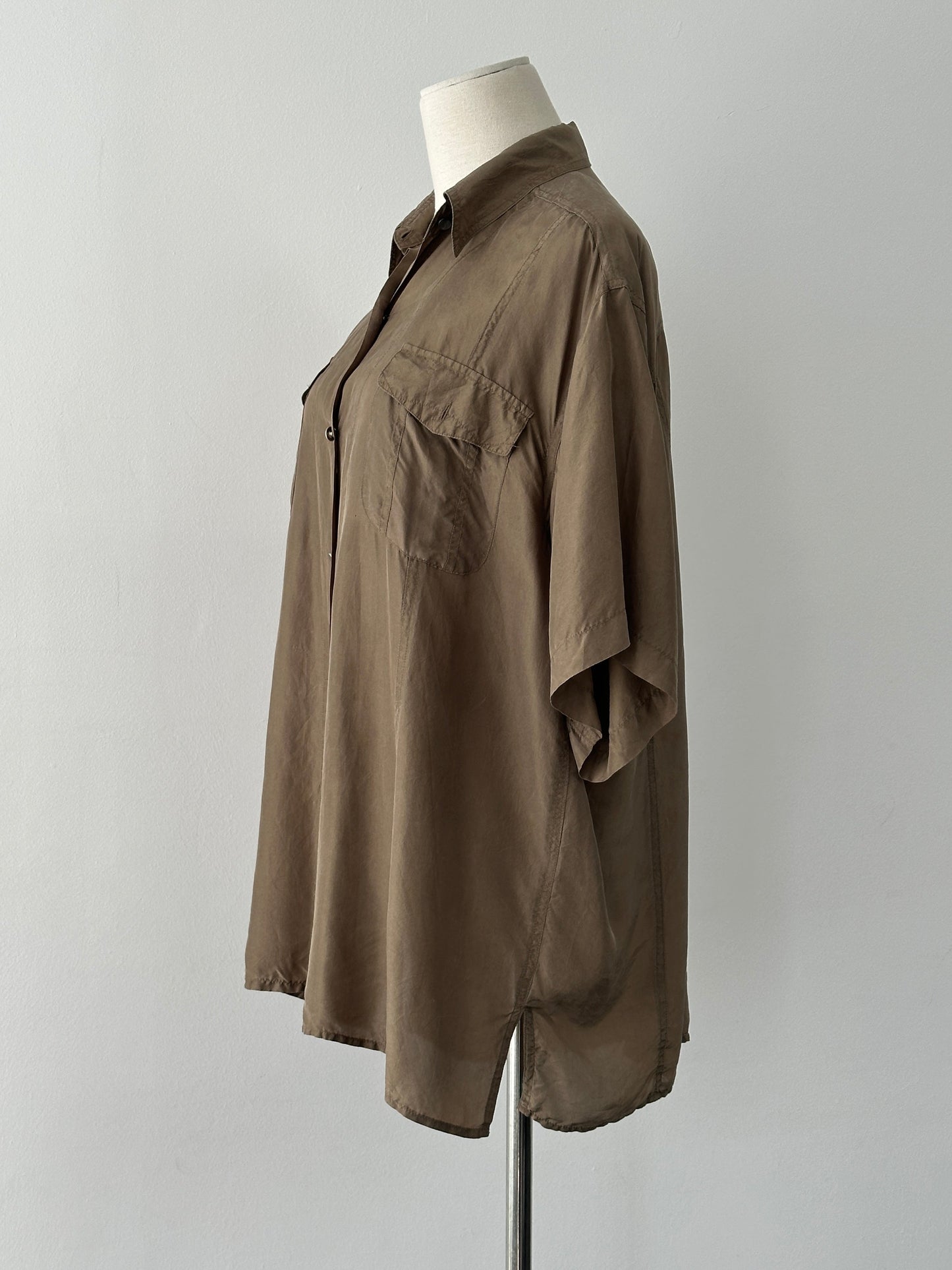 Vintage 1990s Pure Silk Short Sleeve Shirt - XL