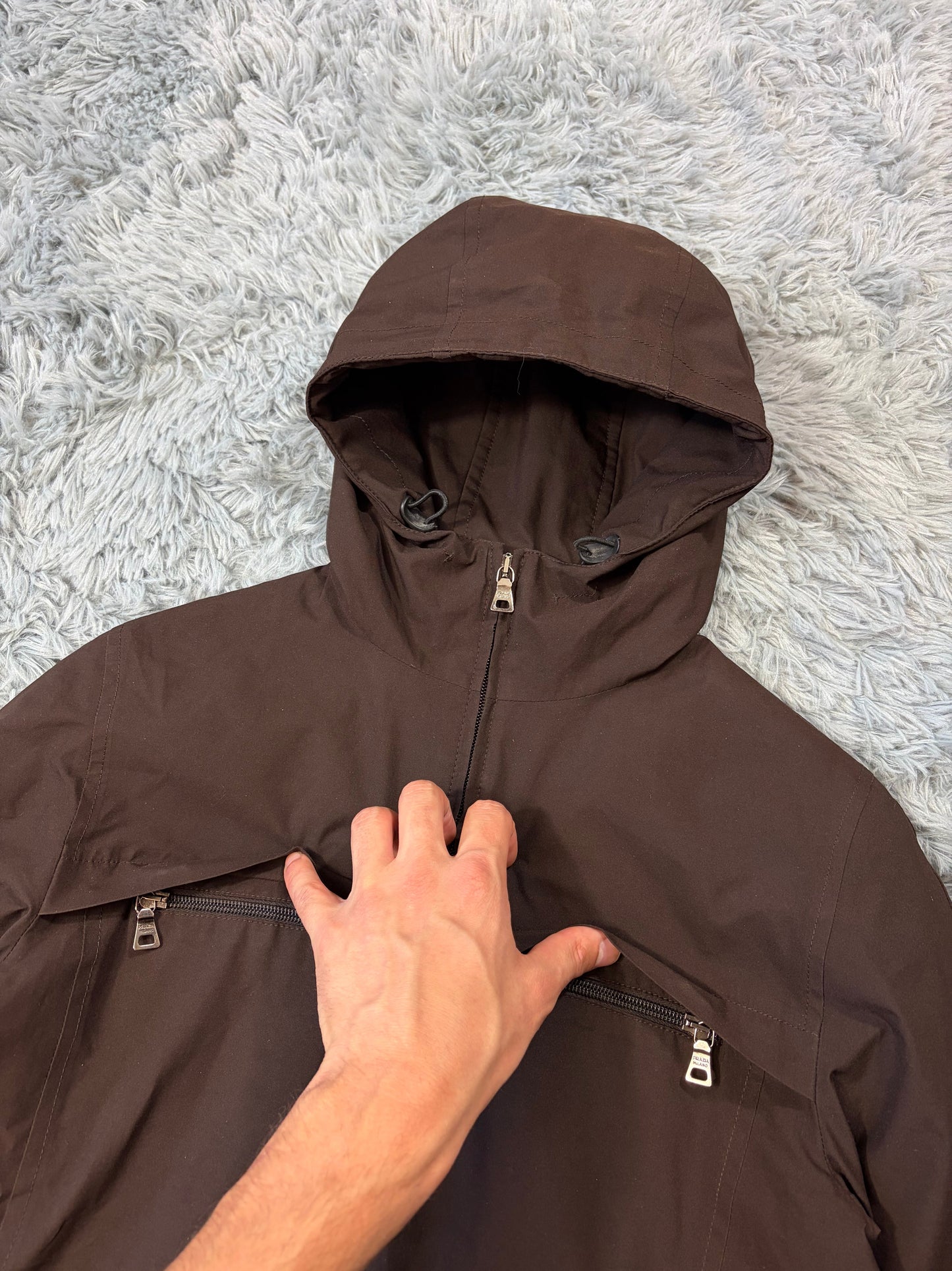 Prada Sport AW00 Goretex Gloved Brown Multipocket Jacket - IT40 | O/S, Brown
