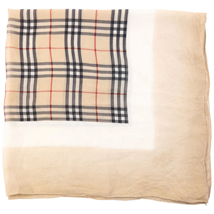 Vintage 90s Burberry Nova Check Sheer Silk Scarf | O/S, Beige