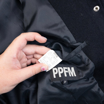 Vintage 2000s PPFM Wool Varsity Bomber Jacket Size S | Small, Black