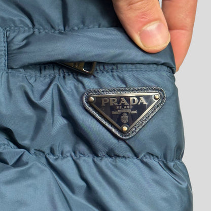 Prada Milano 2015 Petrol Blue Nylon Goose Down Puffer Jacket - IT50