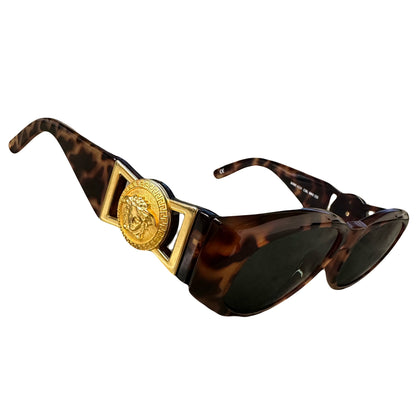 Versace 90s Medusa Head Sunglasses In Tortoise